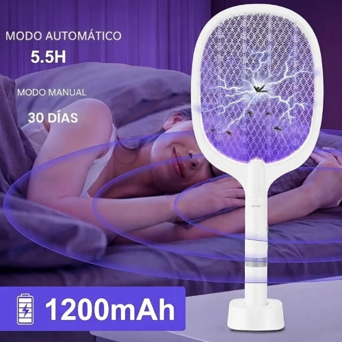 Raqueta electrica de mosquitos 2 en 1
