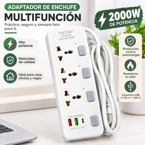 Adaptador de enchufe 3 en 1