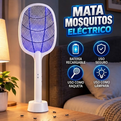 Raqueta electrica de mosquitos 2 en 1