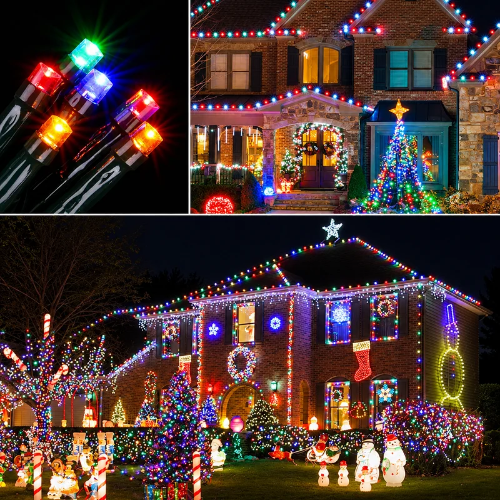Luces navideñas con panel solar
