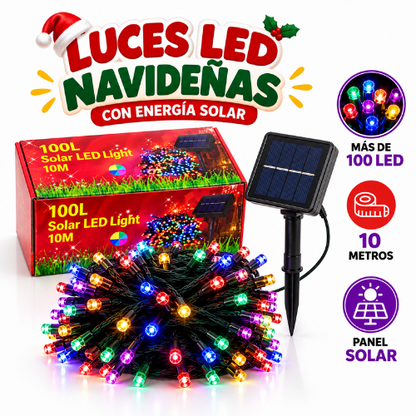 Luces navideñas con panel solar