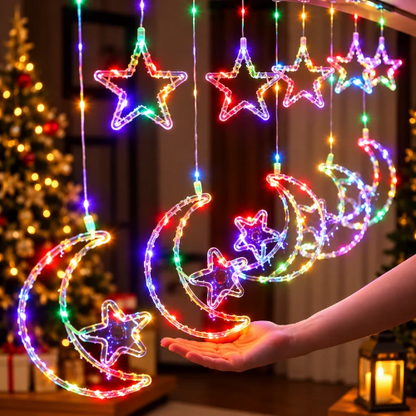 Cortina de luces navideñas
