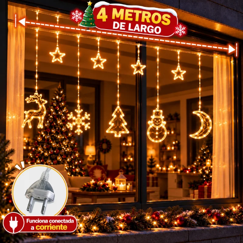 Cortina de luces navideñas