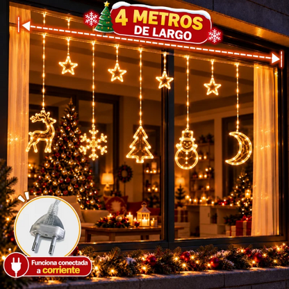 Cortina de luces navideñas