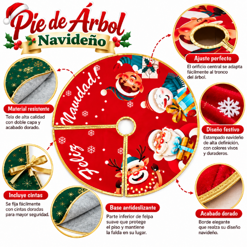 Cubre base navideña de árbol