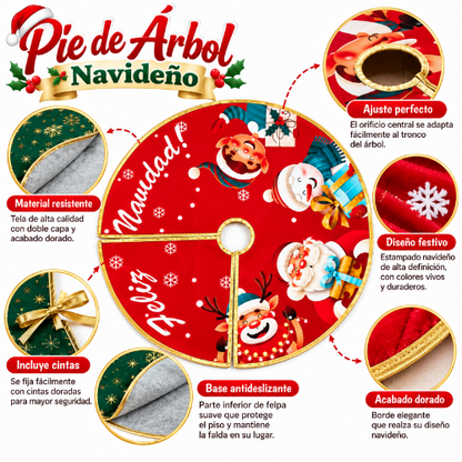 Cubre base navideña de árbol