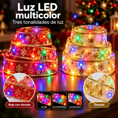 CINTAS  NAVIDEÑAS CON LUZ LED