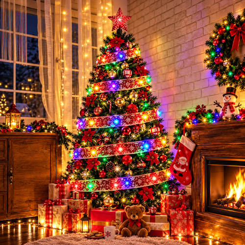 CINTAS  NAVIDEÑAS CON LUZ LED