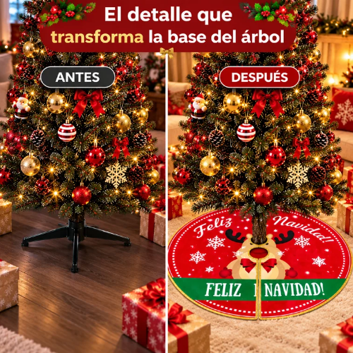 Cubre base navideña de árbol