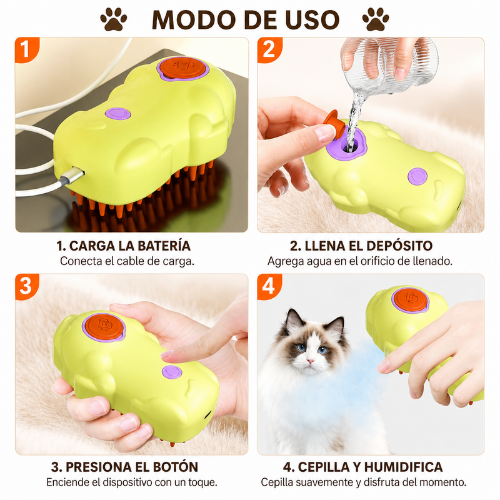 Cepillo a vapor de mascotas