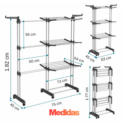 Tendedero Plegable de 3 NIVELES