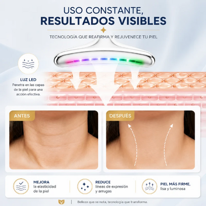 Masajeador facial recargable con luz led