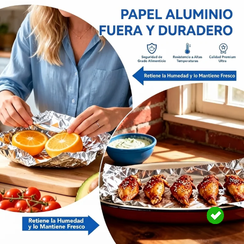 Papel de aluminio de cocina