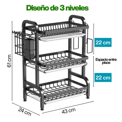 Escurridor de platos - ACERO INOXIDABLE