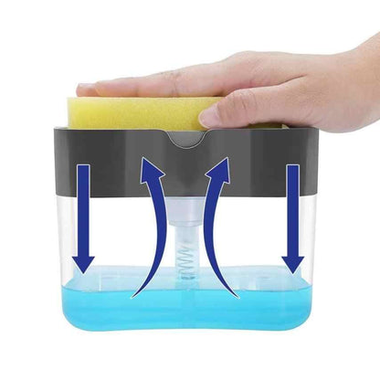 DISPENSADOR DE JABÓN Y SOPORTE DE ESPONJA